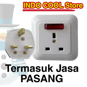 Steker AC Set 3 Kaki Merk Visalux/Broco/Panasonic