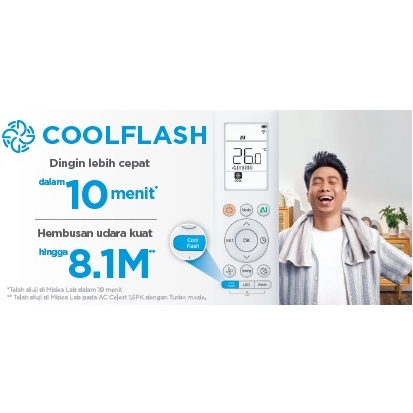 Ac Midea Celest Inverter 1 PK MSCE-10CRFN8 Eco Master Prime Guard I-Clean Fast Cooling - Image 5